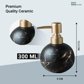 The Better Home 300ml Dispenser Bottle - Black (Set of 3) | Ceramic Liquid Dispenser for Kitchen, Wash-Basin, and Bathroom | Ideal for Shampoo, Hand Wash, Sanitizer, Lotion, and More